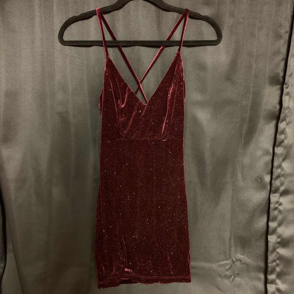 Burgundy sparkly dress